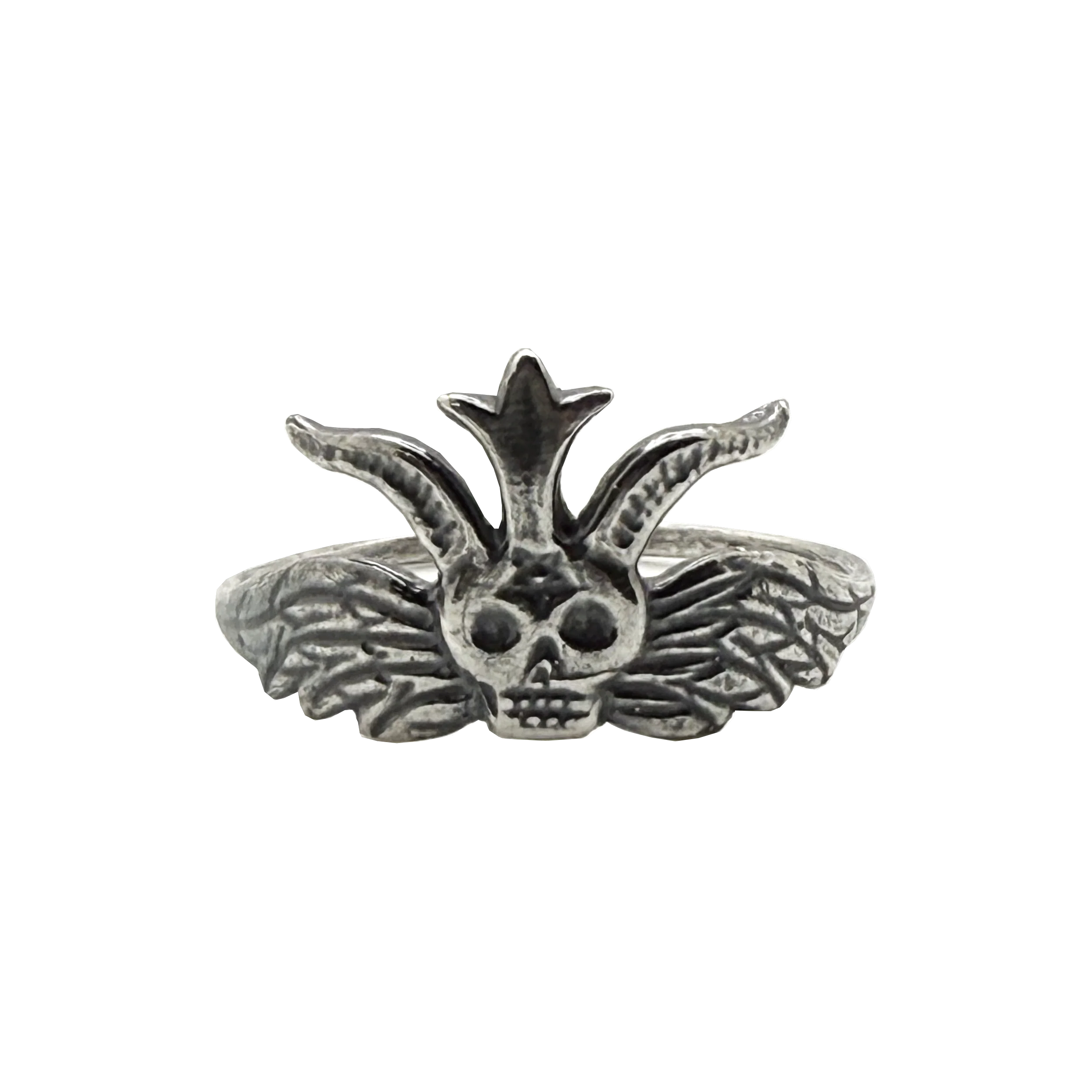 TST Winged Baphomet Silver Ring Created by Arcana Obscura